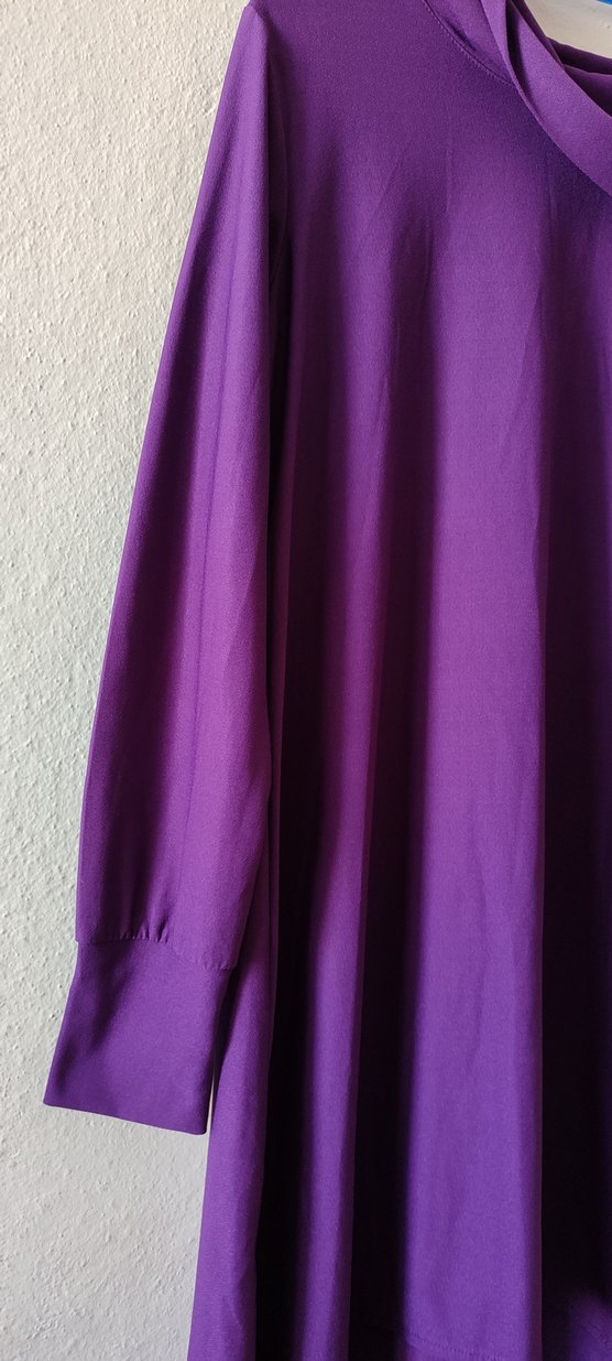 Uzun Mor Kadın Tunik Yüksek Yakalı - Görsel 3