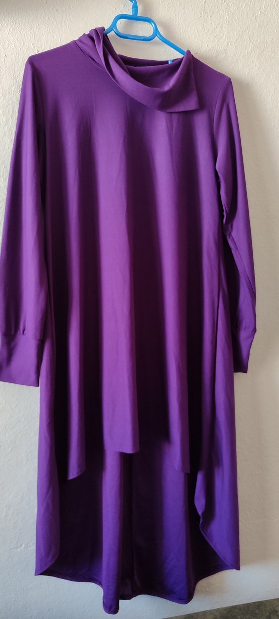 Uzun Mor Kadın Tunik Yüksek Yakalı - Görsel 5