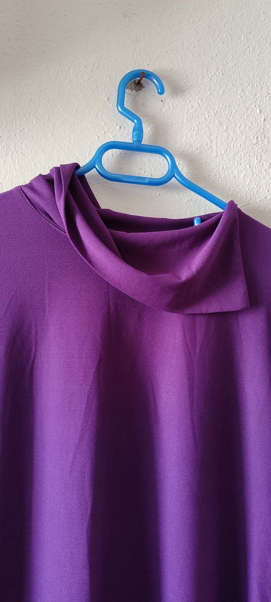 Uzun Mor Kadın Tunik Yüksek Yakalı - Görsel 2