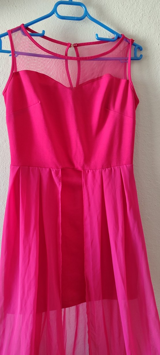 Pembe Straplez Uzun Abiye Elbise - Görsel 4