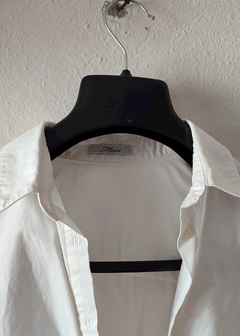 Beyaz Kısa Kollu Keten Gömlek - Görsel 3