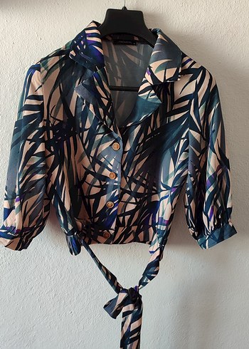 Desenli Mini Kadın Gömlek - Görsel 2