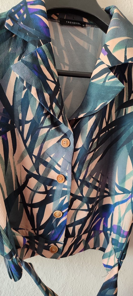 Desenli Mini Kadın Gömlek - Görsel 3