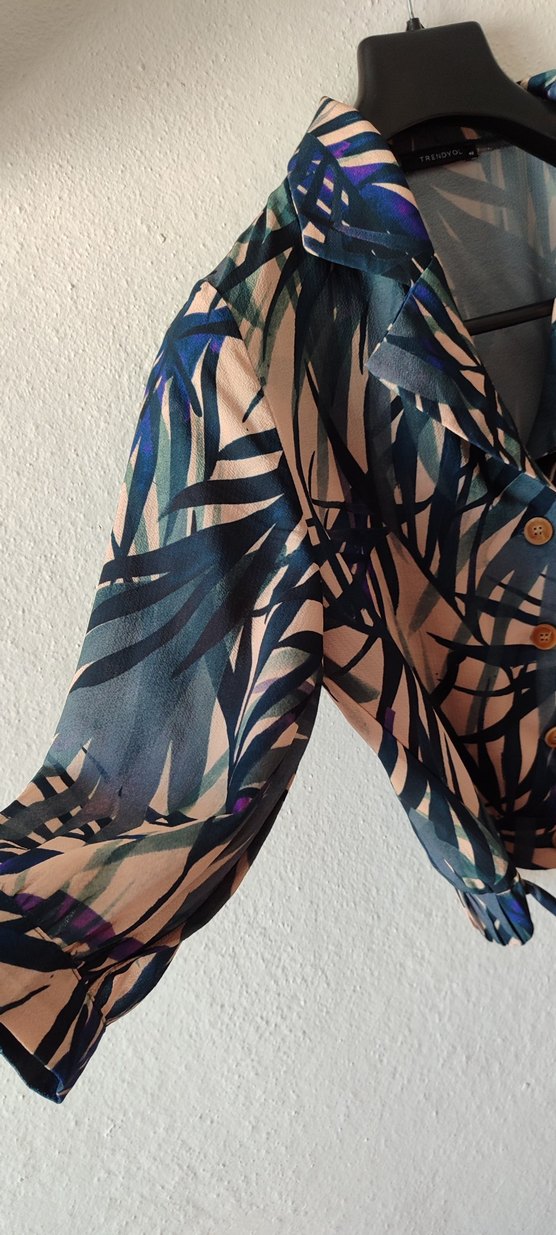 Desenli Mini Kadın Gömlek - Görsel 4