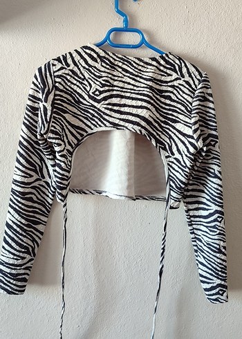 Zebra Desenli Uzun Kollu Kadın Bluz - Görsel 3