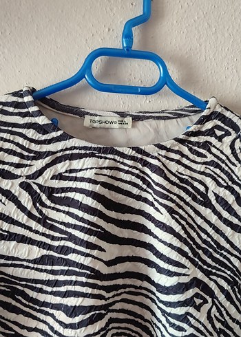 Zebra Desenli Uzun Kollu Kadın Bluz - Görsel 2