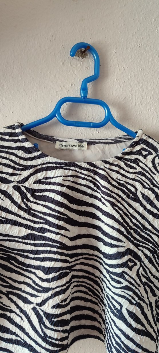 Zebra Desenli Uzun Kollu Kadın Bluz - Görsel 2