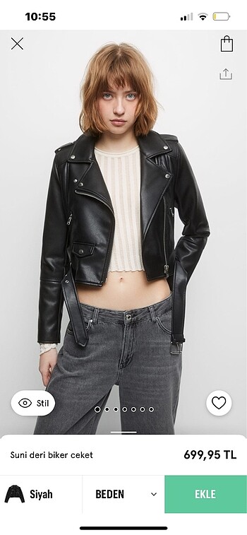 Pull and bear deri ceket