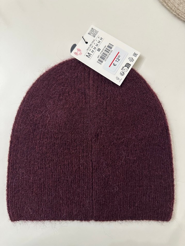 Bordo Kadın Örgü Bere yeni sezon zara - Görsel 2