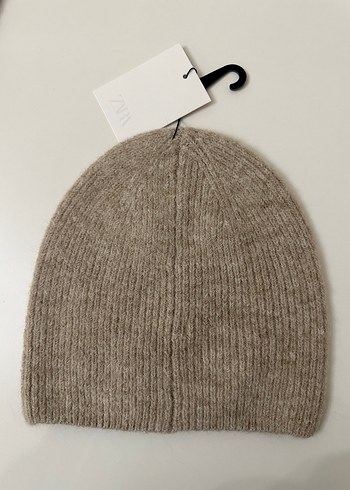 Kadın Bej Yün Örgü Bere - Görsel 2