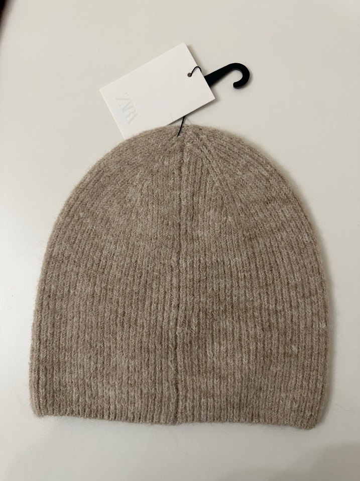 Kadın Bej Yün Örgü Bere - Görsel 2