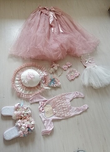 Baby shower seti, kız bebek seti, parti süsleri, doğum
