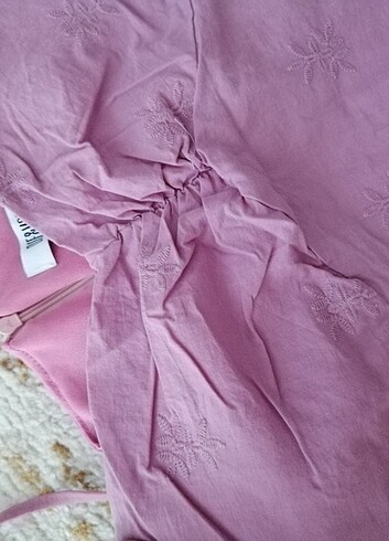 m Beden mor Renk Fistolu yazlık mini elbise