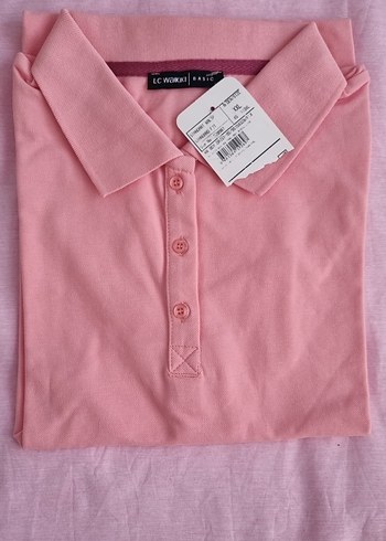 Kadın Pembe Kısa Kollu Polo Tişört