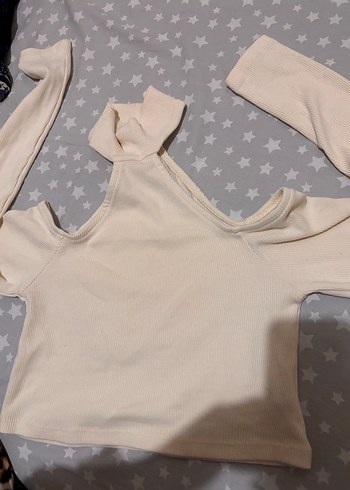 Crop bluz ekru - Görsel 3