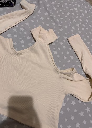 Crop bluz ekru - Görsel 2