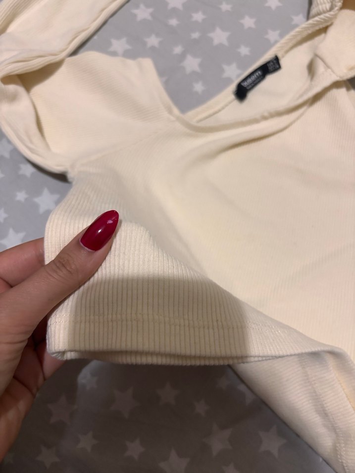 Crop bluz ekru - Görsel 5