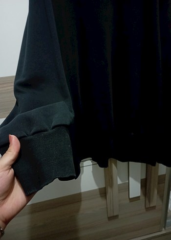 Tasarımcı Kadın Siyah Oversize Sweatshirt salaş unisex tunik tesettür 3xl