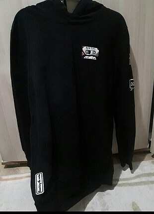 Siyah koton sweat orijinal oversize vintage unisex yazlık salaş