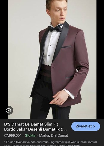 Beymen Business Bordo Slim Fit Modern Klasik Damatlik Smokin Erkek Takim Elbise