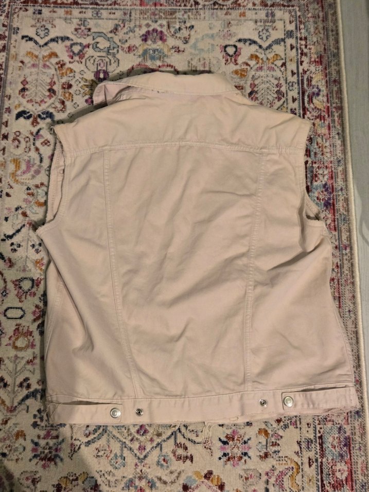 Açık Pembe Kot Yelek - Görsel 3