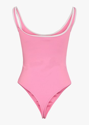 Noisy May Pembe Atletik Desenli Body