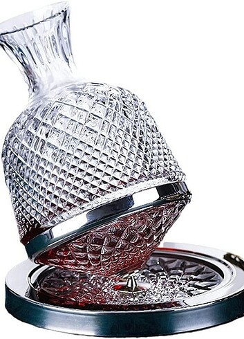 Diğer 360° Dönen Kristal Şarap Dekantörü 1,5L Şık Koleksiyonluk