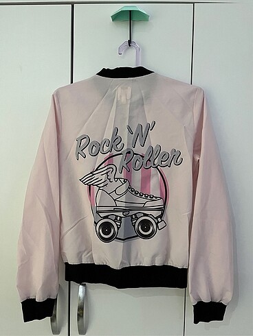 Pembe bomber ceket