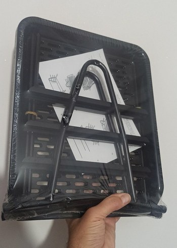 Beden Siyah 3 Katlı Kontrollü Evrak Rafı
