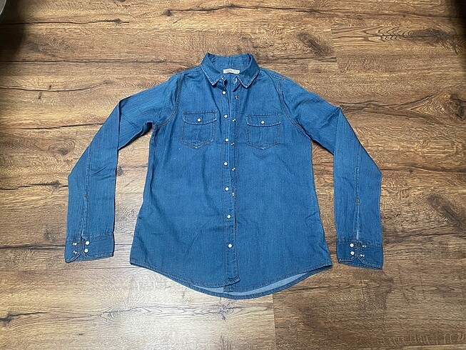 PULL&BEAR denim gömlek kot gömlek jean uzun kollu