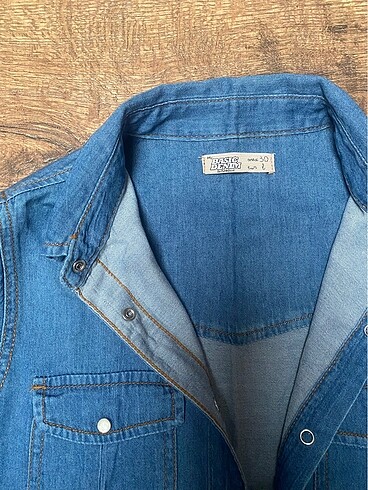 l Beden PULL&BEAR denim gömlek kot gömlek jean uzun kollu