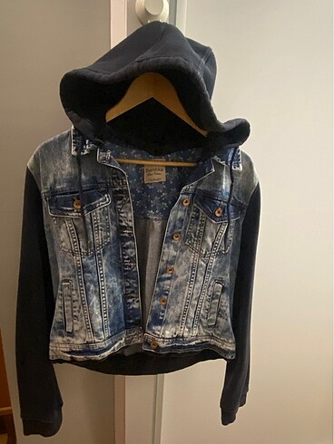 Bershka kapşonlu kot ceket denim jean ceket