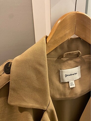 Stradivarius Stradivarius uzun trench kot krem ceket