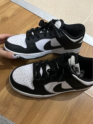 37 Beden Nike dunk siyah beyaz spor ayakkabı