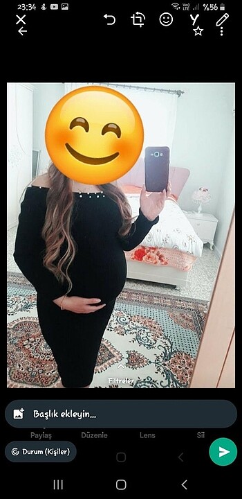 s Beden siyah Renk Triko elbise
