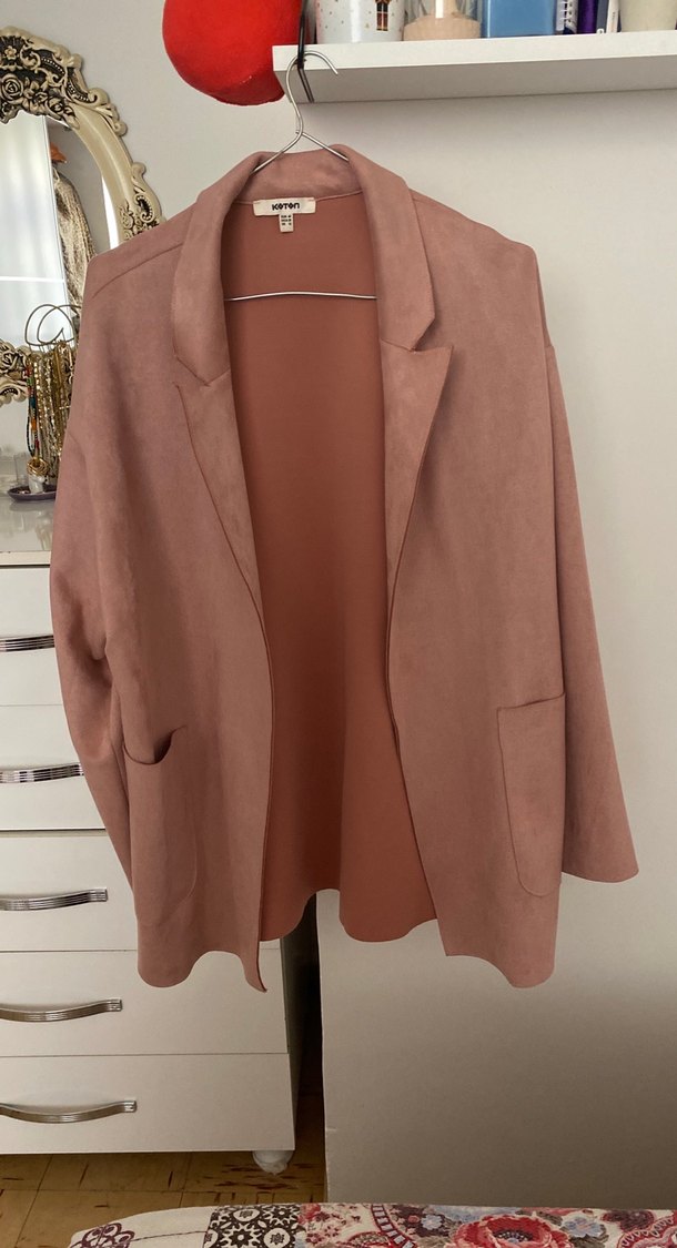 Pembe Süet Kadın Blazer Ceket - Görsel 5