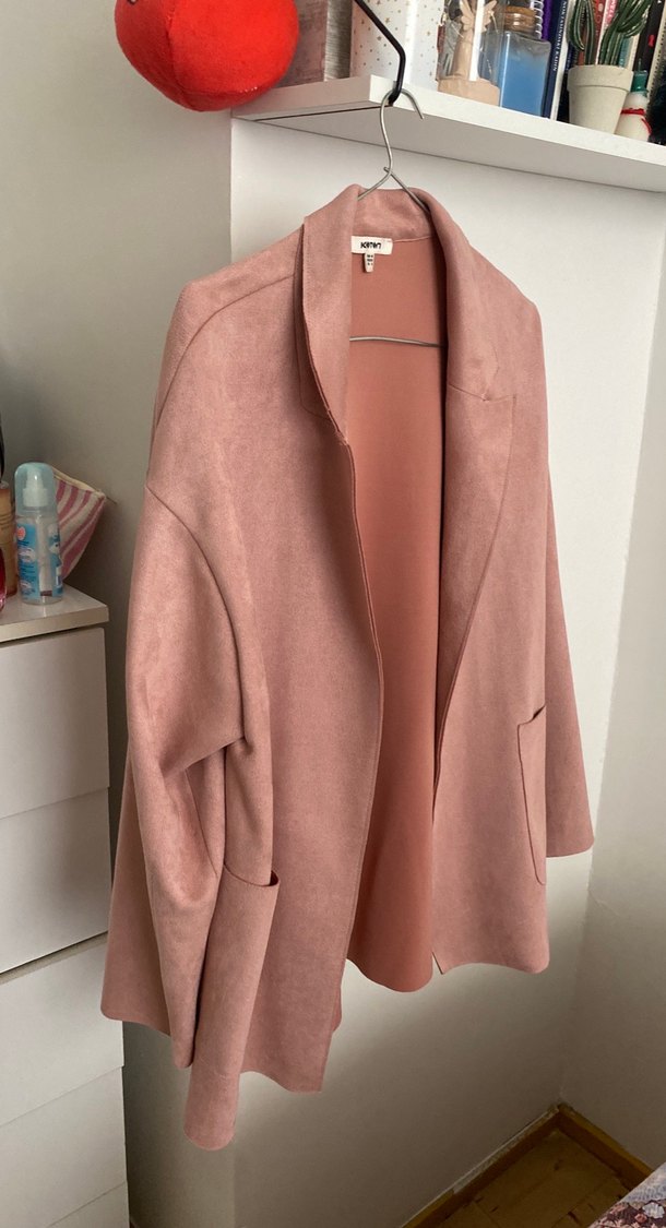Pembe Süet Kadın Blazer Ceket - Görsel 2