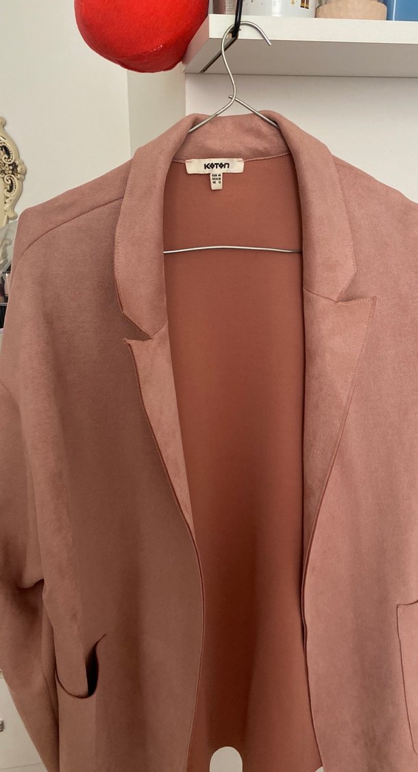 Pembe Süet Kadın Blazer Ceket - Görsel 3