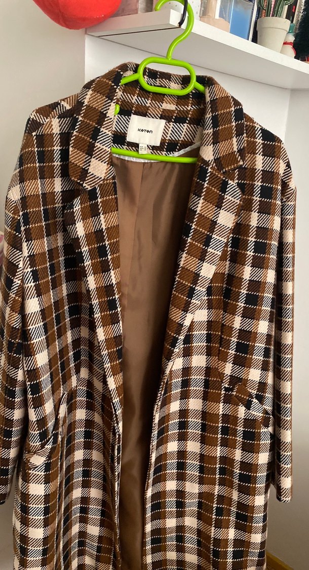 Ekoseli uzun kaşe kaban - Görsel 3