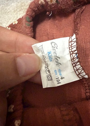 Diğer Kız Çocuk Örgü Desenli Kahverengi Tayt