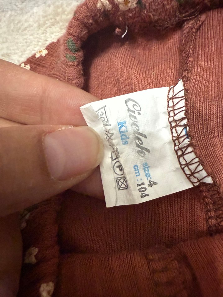 Kız Çocuk Örgü Desenli Kahverengi Tayt - Görsel 2