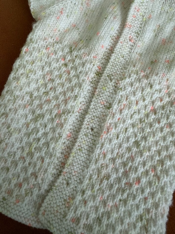 Beyaz Kısa Kollu bebek örgü yelek - Görsel 3