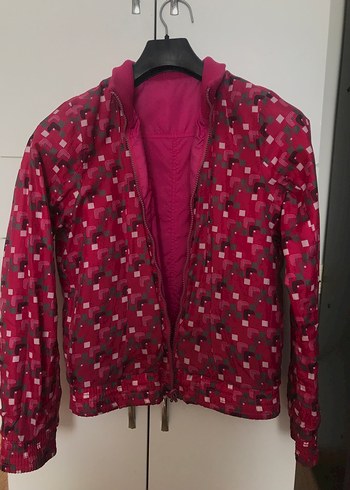 Defacto Çift Taraflı Pembe Desenli Kadın Yağmurluk Ceket - Görsel 3