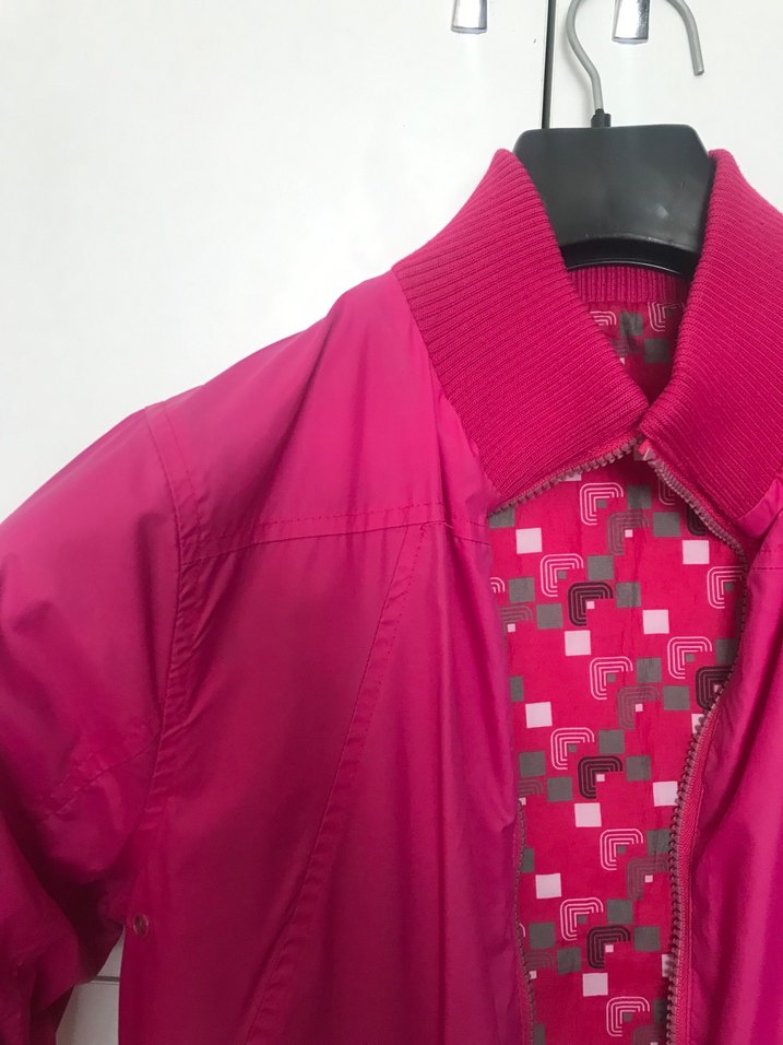 Defacto Çift Taraflı Pembe Desenli Kadın Yağmurluk Ceket - Görsel 4