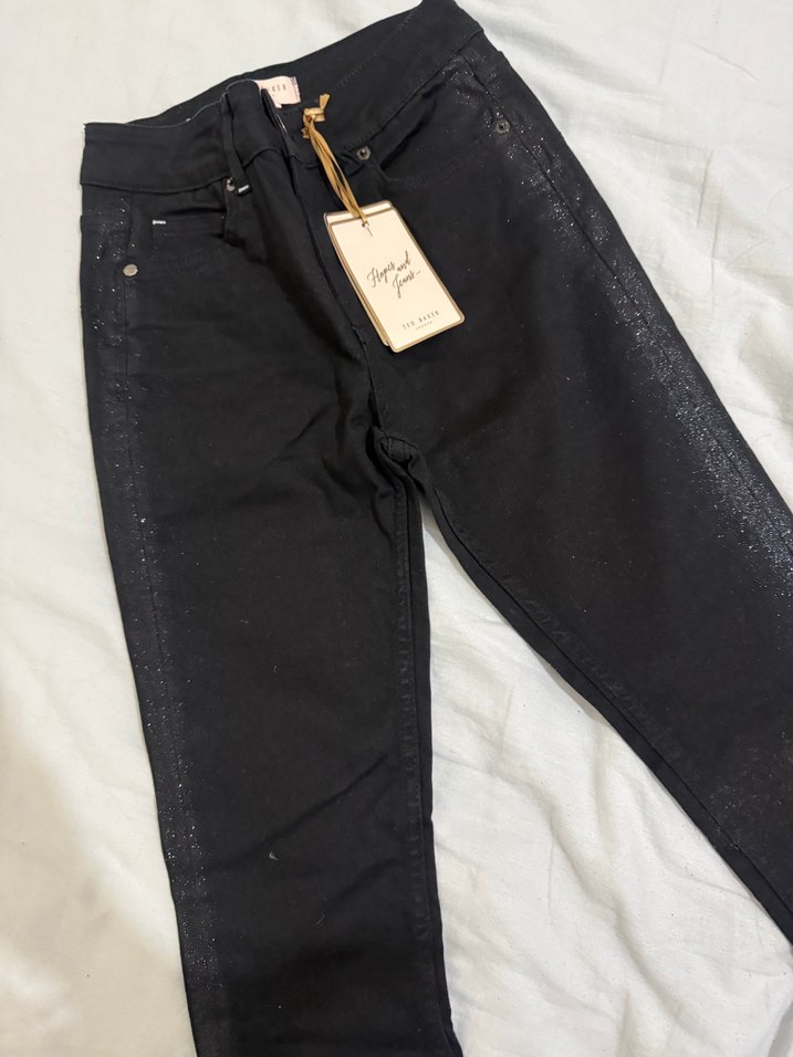 Siyah Parlak Baskılı Ted baker jean - Görsel 2