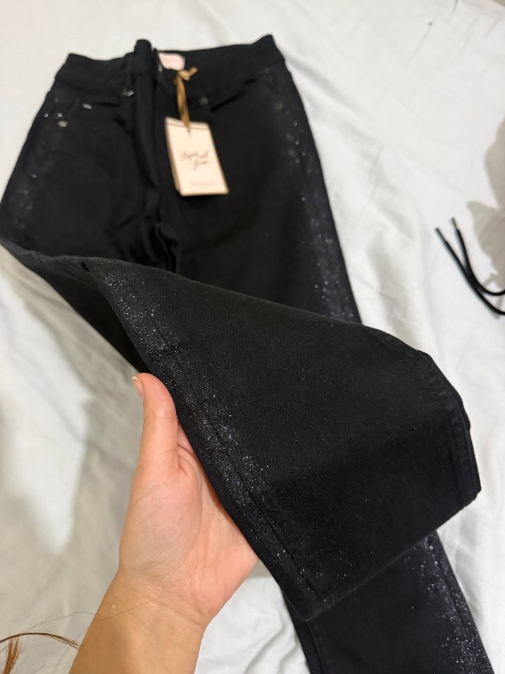 Siyah Parlak Baskılı Ted baker jean - Görsel 3