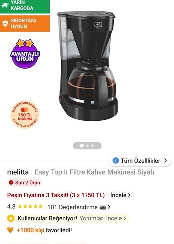 Siyah Filtre Kahve Makinesi-Sorunsuz çalışıyor
