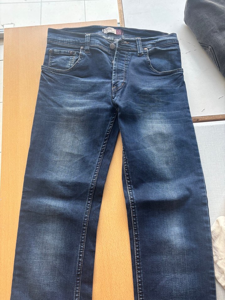 Erkek Mavi Parlak Denim Pantolon — görsel 2/2