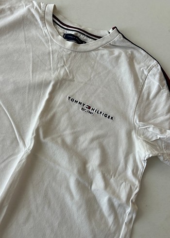 Tommy Hilfiger Tommy Hilfiger Erkek Çocuk Keten Beyaz Tişört