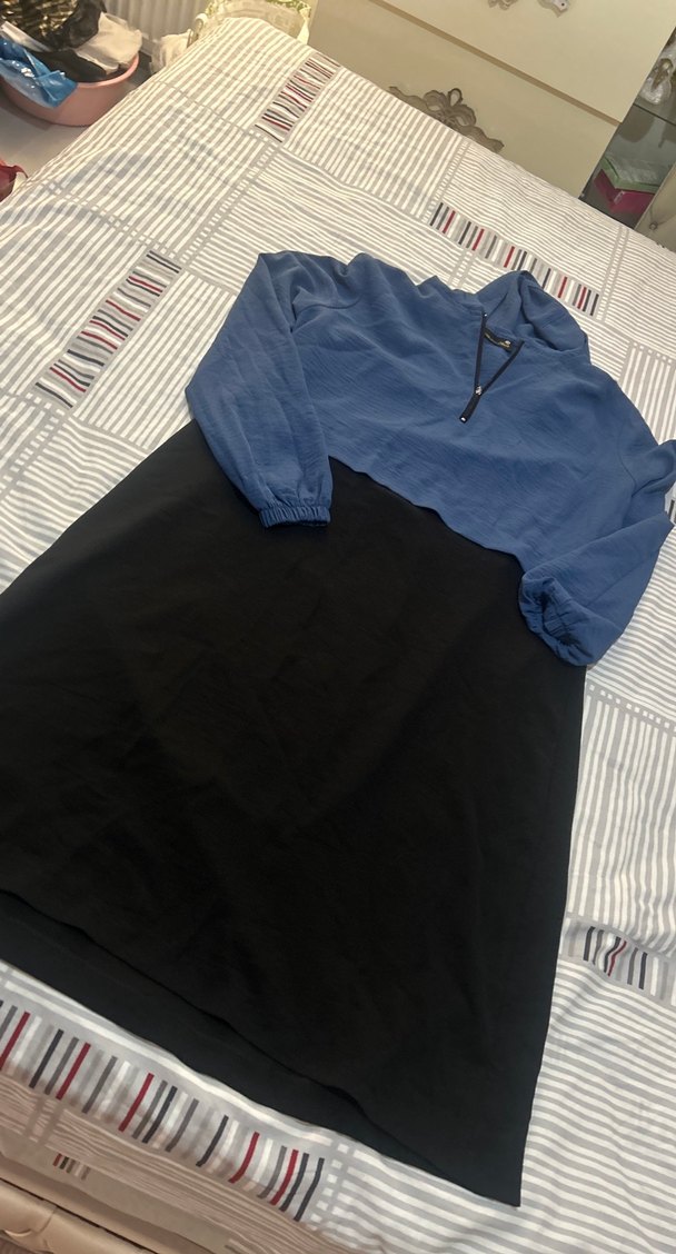 Drapeli Siyah Hamile Midi Etek - Görsel 5